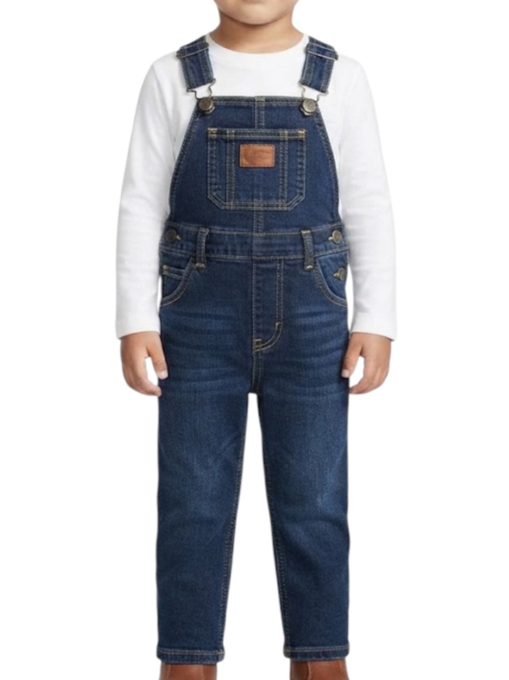 CARTERS Dark Wash Denim Overalls Pockets Toddler Boys 24M 2T Cottagecore